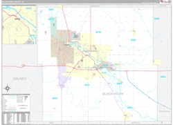 Black Hawk County, IA Wall Map Premium Style 2024